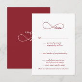 Red Liebe Unfinity Wedding RSVP Cards Karte (Vorne/Hinten)