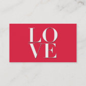 Red "Liebe" Visitenkarten Visitenkarte (Rückseite)