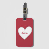 Red Liebe White Heart Gepäckanhänger (Vorderseite Vertikal)