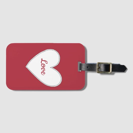 Red Liebe White Heart Gepäckanhänger (Vorderseite (Horizontal))