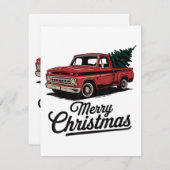 Red Lieferwagen Truck Weihnachtsbaum Weihnachten Begleitkarte (Vorne/Hinten)