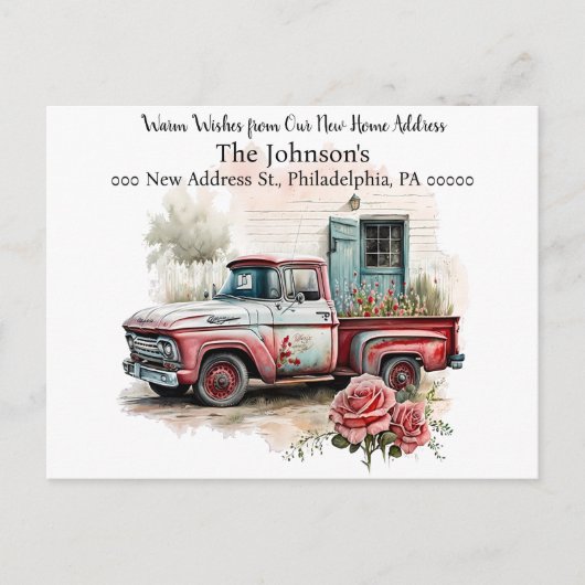 Red Lieferwagen Truck Wir haben die Postkarte vers (Vorderseite)