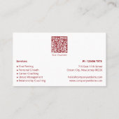 Red Life Coach Services Company Business Card Treuekarte (Rückseite)