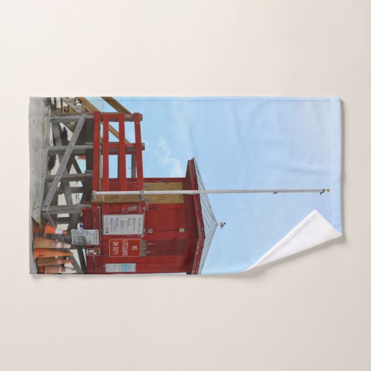 Red Lifeguard Tower No Lifeguard Handtuch (Handtuch)