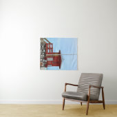 Red Lifeguard Tower No Lifeguard Wandteppich (Beispiel (Horizontal))