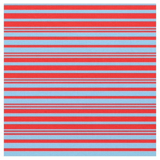 Red & Light Sky Blue Lines Stoff (Nahaufnahme)