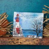 Red Lighthouse Aquarellfarben Fotoplatte (Seite)