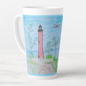 Red Lighthouse Blue Kontur Milchtasse (Linke Ecke)
