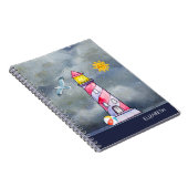 Red Lighthouse mit einem Stormy Background Notizblock (Rechte Seite)