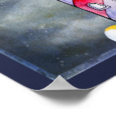 Red Lighthouse mit einem Stormy Background Poster (Ecke)