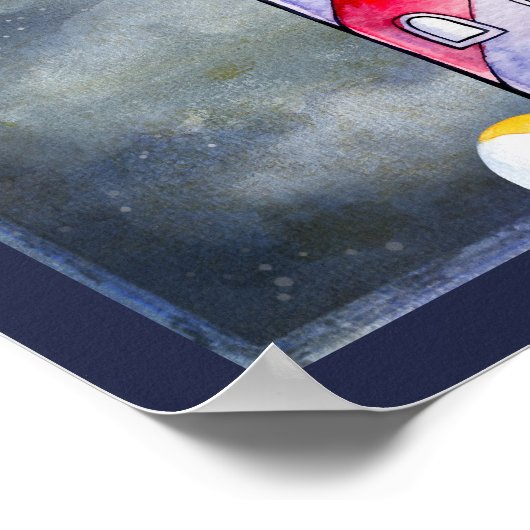 Red Lighthouse mit einem Stormy Background Poster (Ecke)