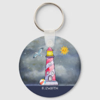 Red Lighthouse mit einem Stormy Background