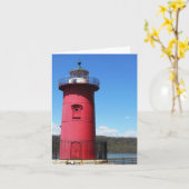RED LIGHTHOUSE NOTECARD KARTE (Gelbe Blume)