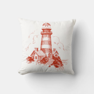 Red Lighthouse Pillow Kissen