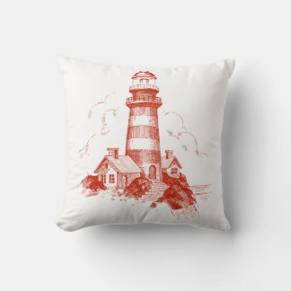 Red Lighthouse Pillow Kissen