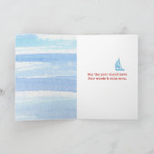 Red Lighthouse und Sailboat 66. Geburtstag Karte (Innenseite)