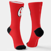 Red Lightning Bolt Superhero Halloween Socken (Gewinkelt)