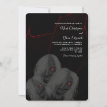 Red Lightning Ghosts Gothic Black Halloween Dark