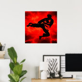 Red Lightning Poster von Martial Arts Man (Heimbüro)