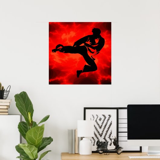 Red Lightning Poster von Martial Arts Man (Heimbüro)