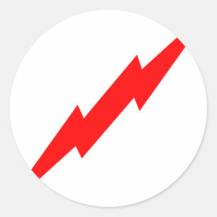 Red Lightning Runder Aufkleber