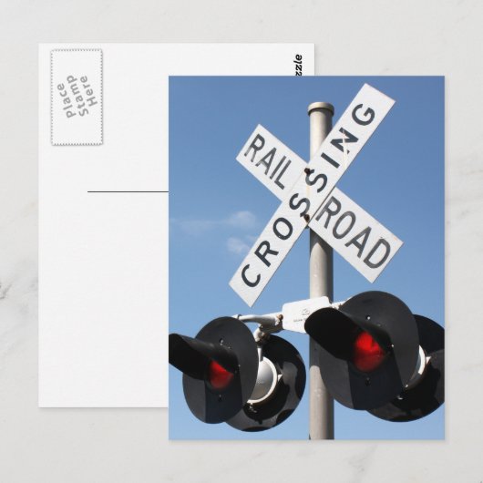 Red Lights - Bahnübergangszeichen Postkarte (Vorne/Hinten)