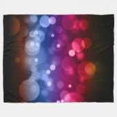 Red, Lila, Blue & Brown Bokeh-Muster Fleecedecke (Vorderseite (Horizontal))