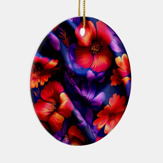 Red Lila Blume Design Keramik Ornament (Rechts)