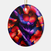 Red Lila Blume Design Keramik Ornament (Links)