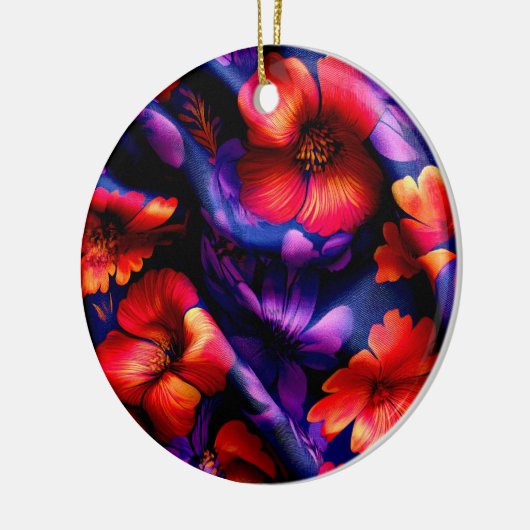 Red Lila Blume Design Keramik Ornament (Links)