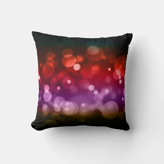Red, Lila & Brown Bokeh Circles Design Kissen (Vorderseite)
