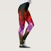 Red, Lila & Brown Bokeh-Muster Leggings (Rechts)