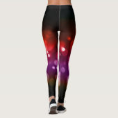 Red, Lila & Brown Bokeh-Muster Leggings (Rückseite)