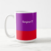 Red Lila Design Guten Morgen Bonjour Kaffeetasse (Links)