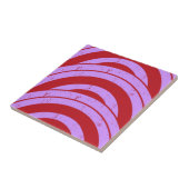 Red Lila Half Circle Japanische Wave Geometric Fliese (Seite)