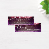 Red Lila Ombre Bokeh Script Mini Drink Ticket (Schreibtisch)