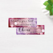 Red Lila Ombre Bokeh Script Mini Drink Ticket (Schreibtisch)