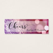 Red Lila Ombre Bokeh Script Mini Drink Ticket (Rückseite)