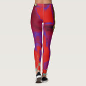 Red Lila Paint Spritzer Leggings (Rückseite)