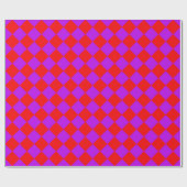 Red Lila Schachbrett Diamond Pattern Geschenkpapier (Flach)