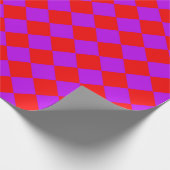 Red Lila Schachbrett Diamond Pattern Geschenkpapier (Ecke)