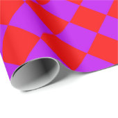 Red Lila Schachbrett Diamond Pattern Geschenkpapier (Rolleneckpunkt)