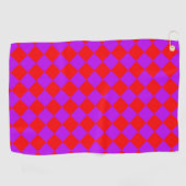 Red Lila Schachbrett Diamond Pattern Golfhandtuch (Horizontal)