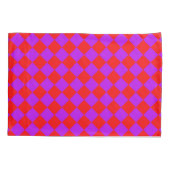 Red Lila Schachbrett Diamond Pattern Kissenbezug (Rückseite-Links)