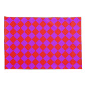 Red Lila Schachbrett Diamond Pattern Kissenbezug (Rückseite-Rechts)