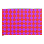 Red Lila Schachbrett Diamond Pattern Kissenbezug (Vorderseite-Rechts)