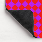 Red Lila Schachbrett Diamond Pattern Mousepad (Ecke)