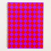 Red Lila Schachbrett Diamond Pattern Planer (Vorderseite)