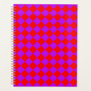 Red Lila Schachbrett Diamond Pattern Planer