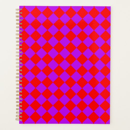 Red Lila Schachbrett Diamond Pattern Planer (Vorderseite)